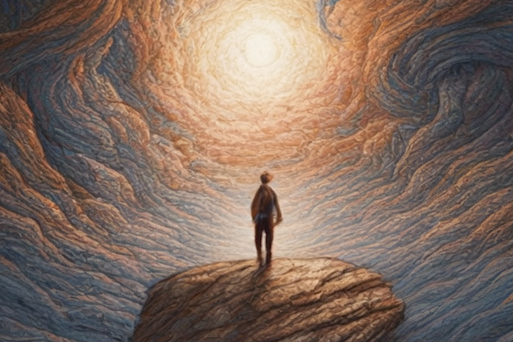 Image should depict a person confidently navigating through a challenging situation