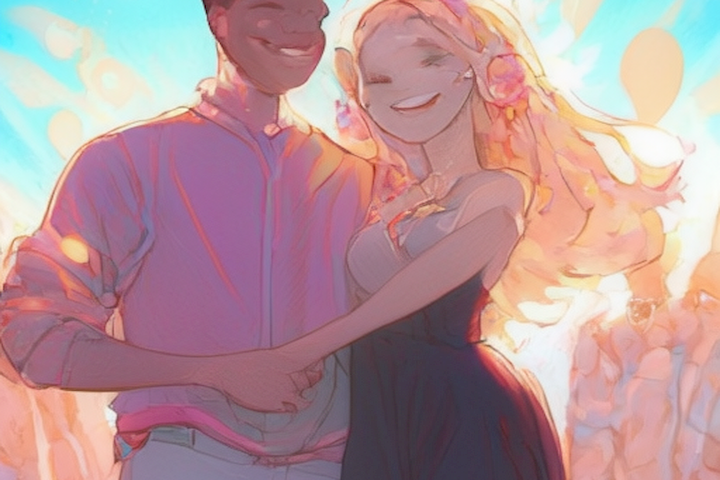 image of a couple holding hands and smiling brightly.