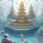 The image should depict a person engaging in mindful financial practices