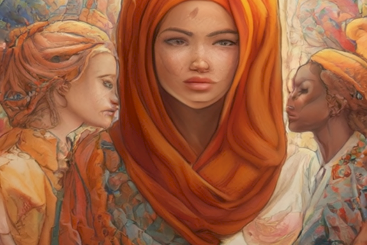 Image should showcase the support and solidarity of women with various backgrounds and experiences who come together to share experiences and offer encouragement.