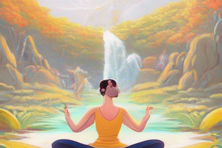 Image of the article should show a person engaging in activities that promote happiness and well-being, such as yoga, meditation, or spending time in nature.