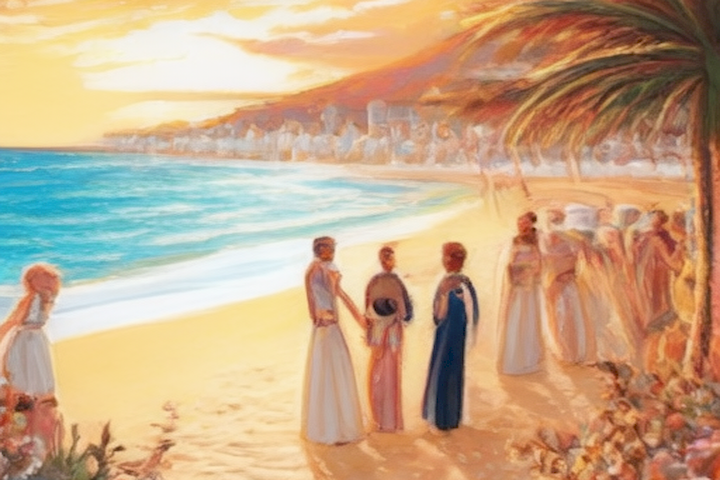 image of a beautifully decorated wedding on the beach