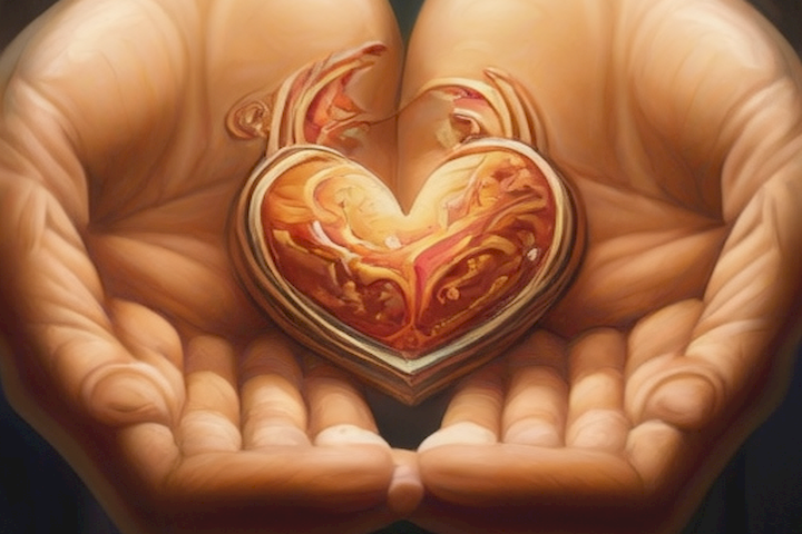 picture of hands holding a heart-shaped object, symbolizing the connection and communication between two people.
