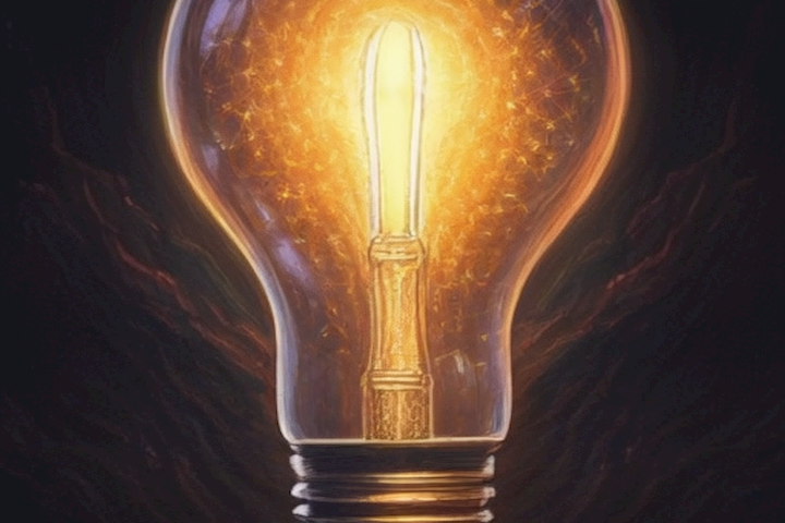   The image should depict a light bulb illuminating the inside of a person's mind, representing the liberation and clarity gained through emotional detox.