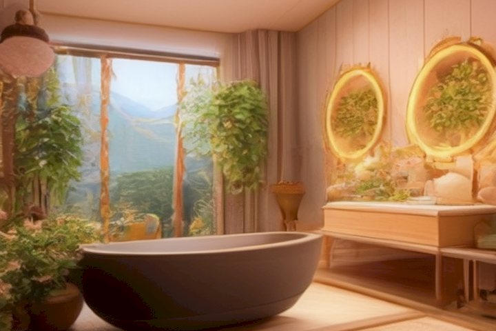 Picture a cozy and inviting home spa