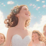 image of a smiling woman surrounded by her loved ones on her wedding day