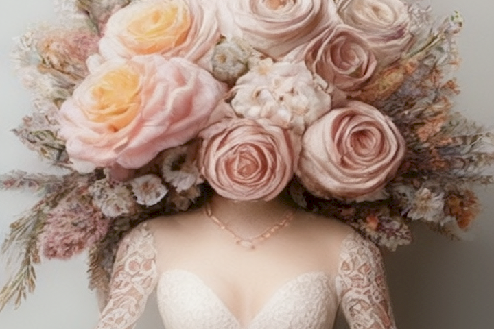 Image should depict innovative and surprising ideas for a surprising bridal bouquet.