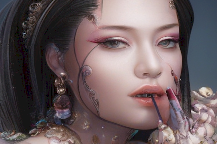 Image should showcase different makeup techniques and tools