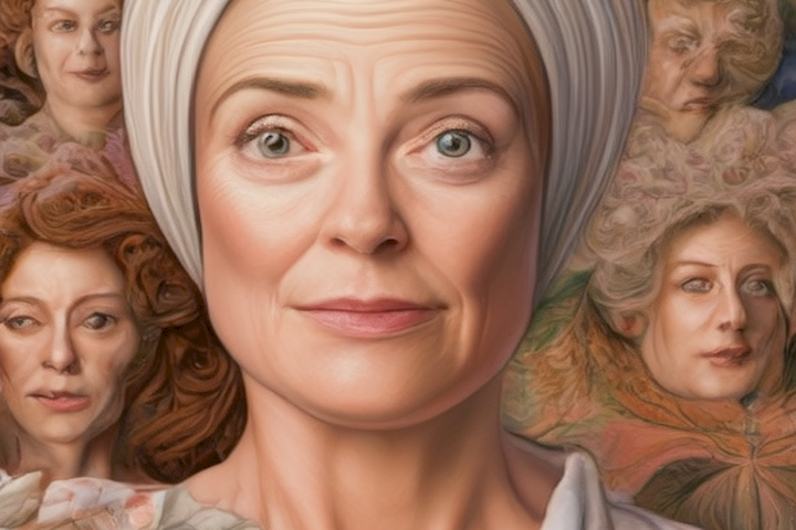The image should depict the real faces and stories of women living with menopause