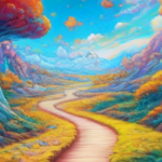 The image should depict a vibrant and colorful path leading towards a bright future